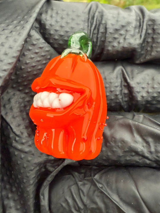 Wyrdglass Pumpkin Pendant - Orange
