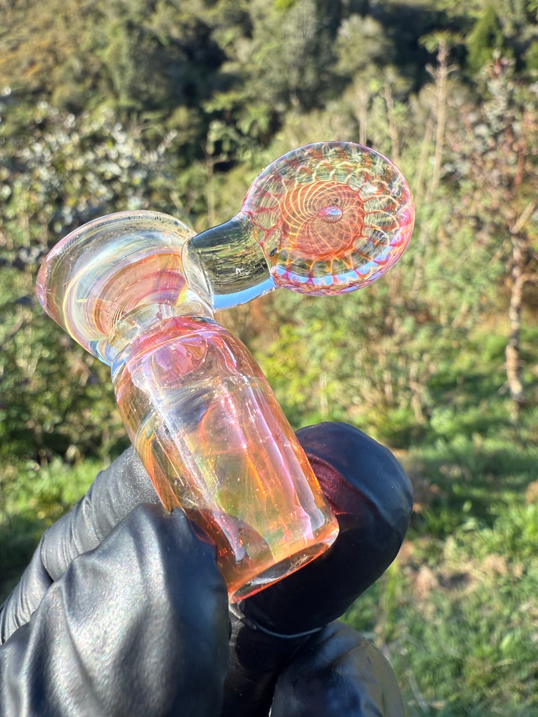 Jims Glass Blowing 18mm Fumicello Handle Slide - Gold Fumed