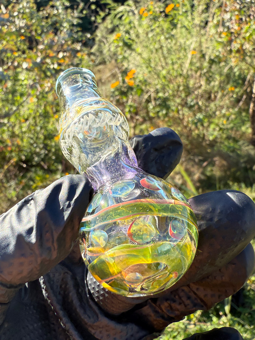 Green Thumb Bob Glass Spoon - Clear/Multicoloured #5