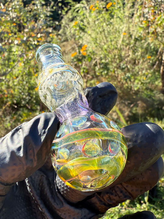 Green Thumb Bob Glass Spoon - Clear/Multicoloured #5