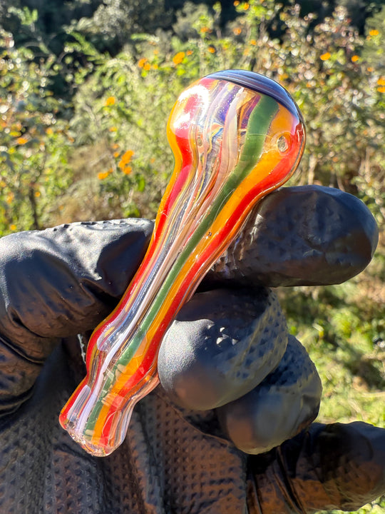 Green Thumb Bob Glass Mini Spoon - Multicoloured/Lines #1
