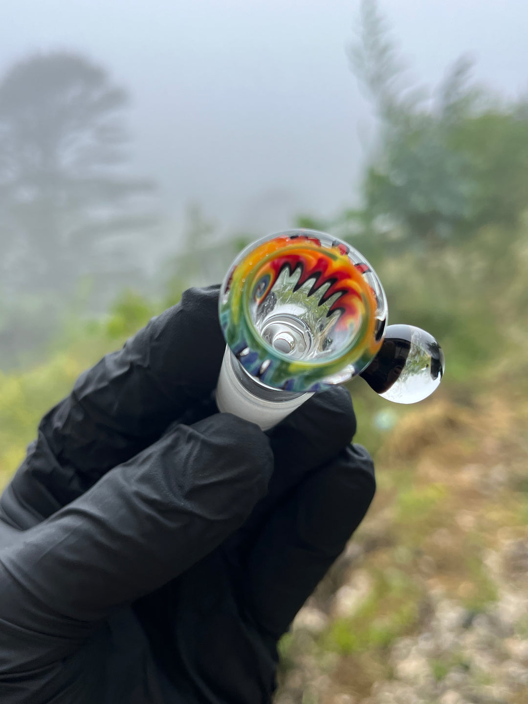 Empirical Glass Slide 18mm Dichro  - Rainbow Wigwag