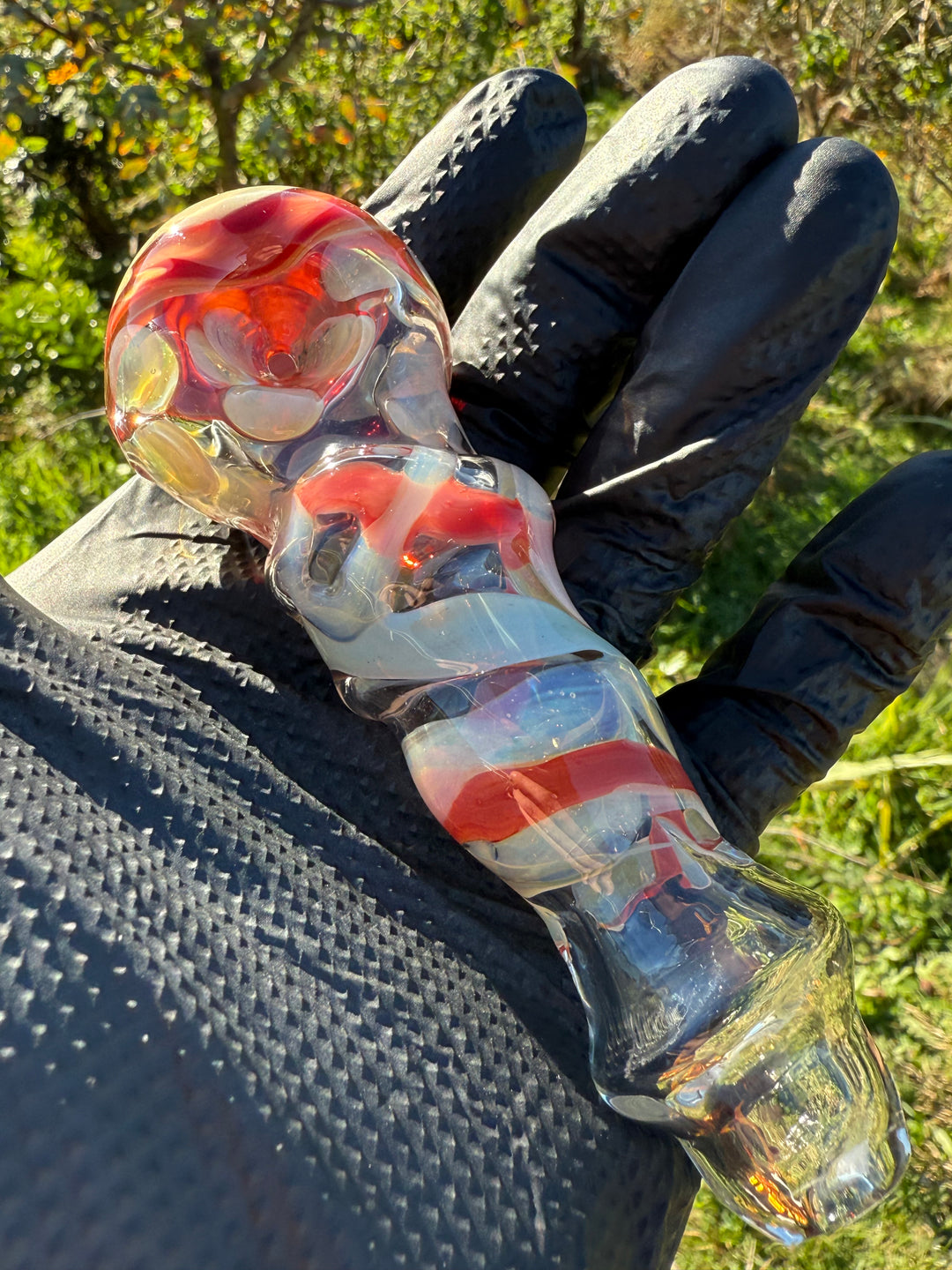 Green Thumb Bob Glass Spoon - Clear/Multicoloured #7