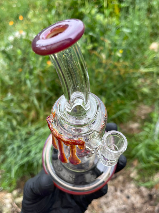 Uzzi Glass Drip Jammer Two Hole Perc - Amber Purple