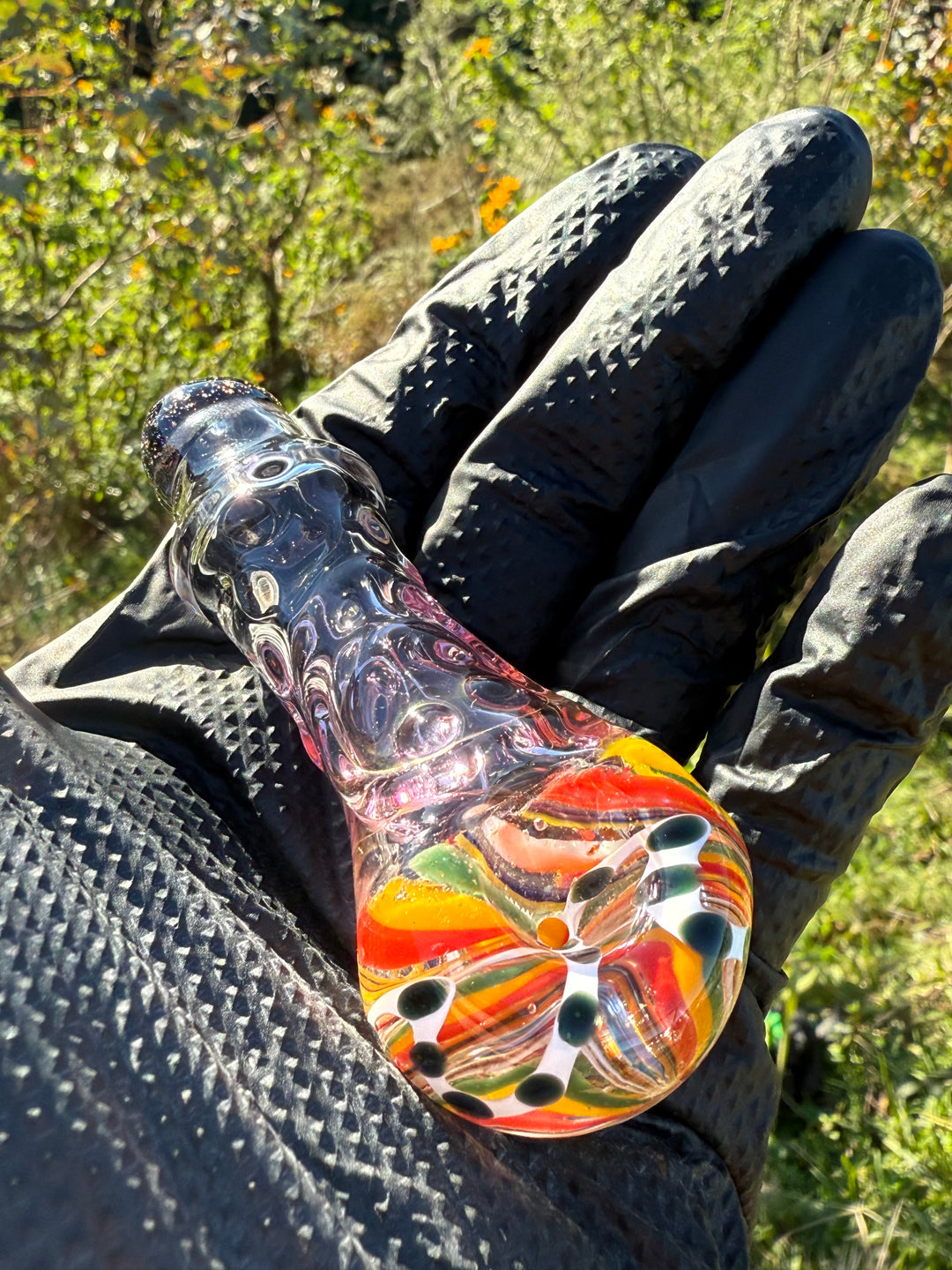 Green Thumb Bob Glass Spoon - Multicoloured/Gold Fumed #1