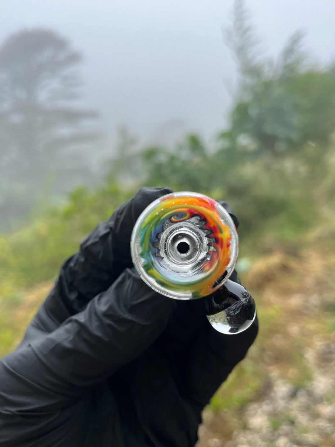 Empirical Glass Slide 18mm Dichro  - Rainbow Wigwag