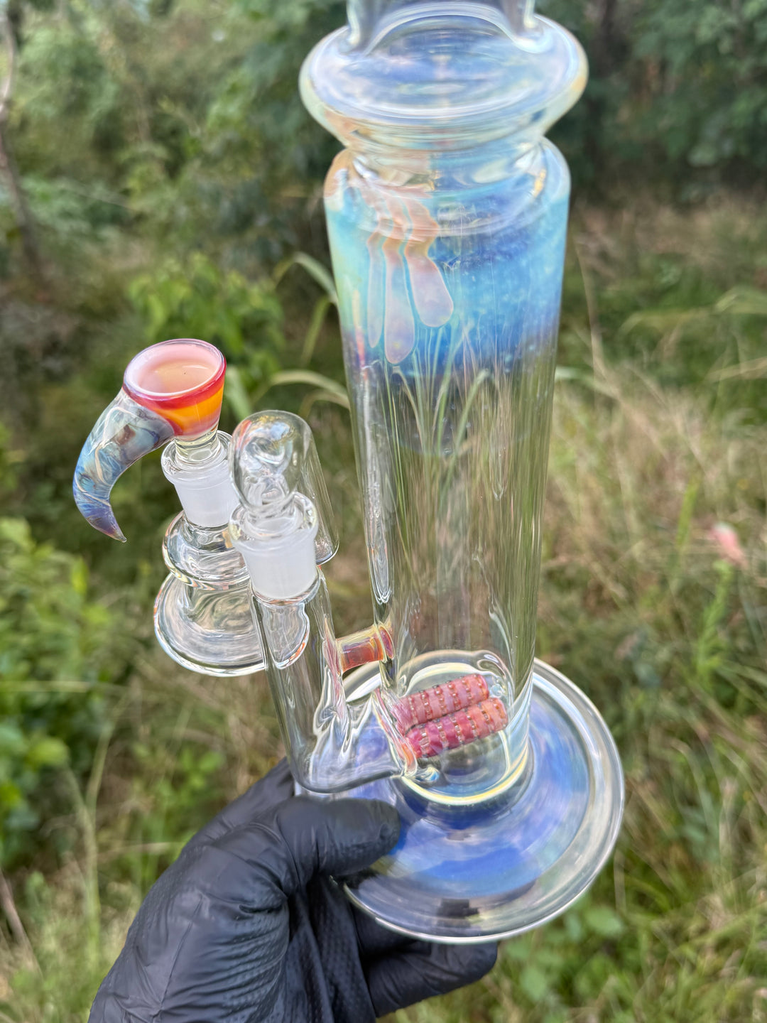 Uzzi Glass Double Stemline Set - Silver Fumed/Lokisdipity