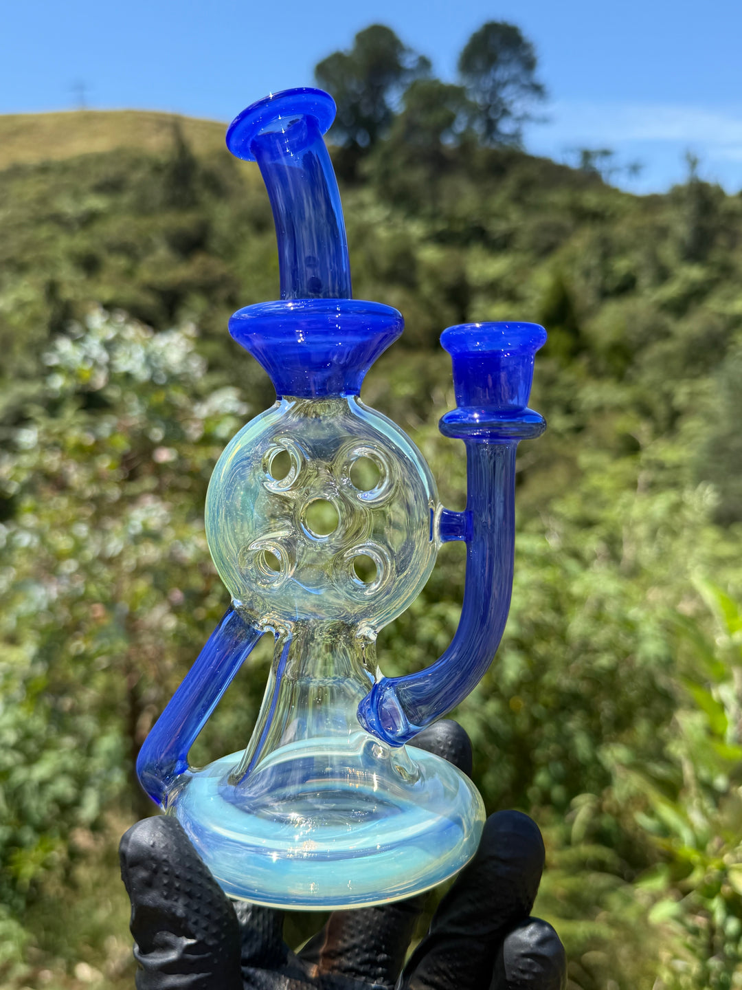 Uzzi Glass Mine Swiss Dumper - Blue Cheese/Silver Fumed