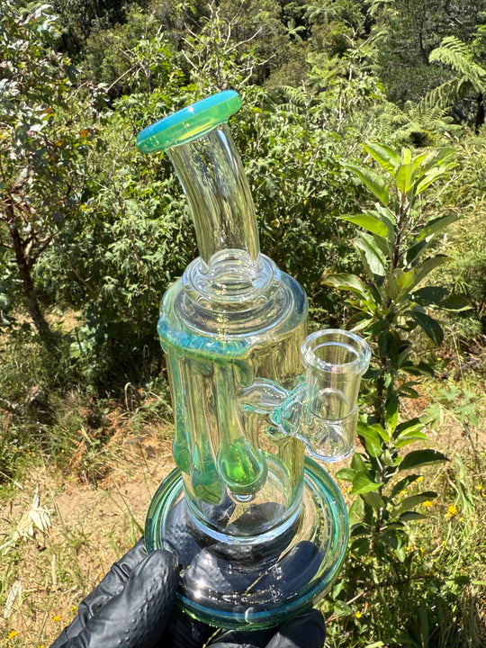 Uzzi Glass Drip Jammer Two Hole Perc - Green Energy