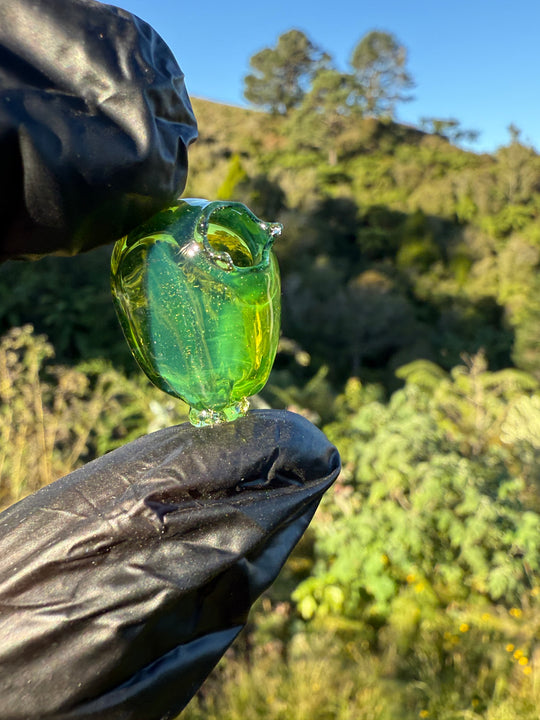 Wyrdglass Popped Balloon Pendant - Egyptian Green