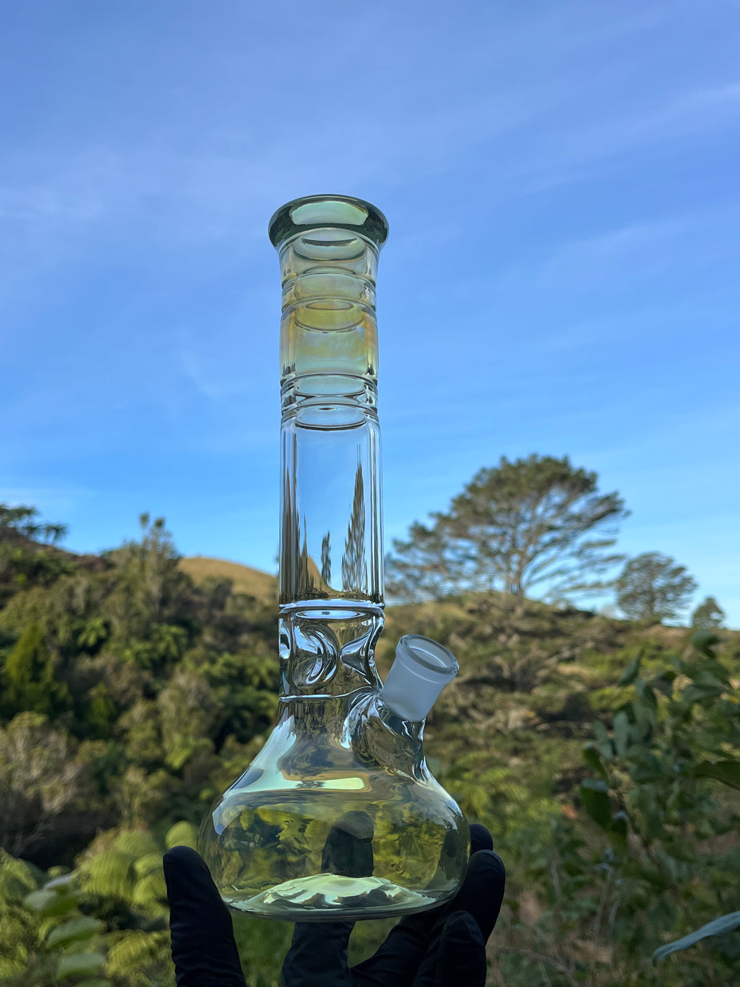 The Glass Bandit Beaker With Stem - Silver Fumed