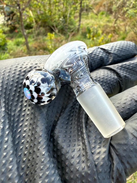 Polar Glass X Borobillacate 14mm Slide With Opal Marble  - Black/White