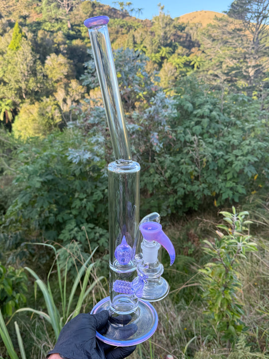 Uzzi Glass Stemline To Imperial Bent Neck Tube - Pink Slyme