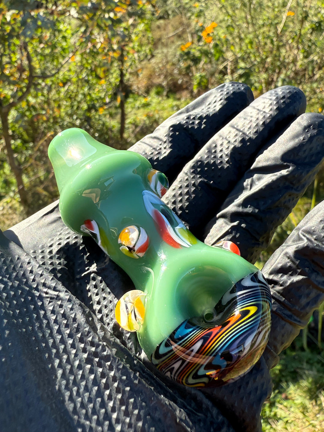 Green Thumb Bob Glass Spoon - Multicoloured/Wigwags #3