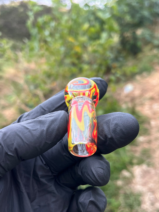 Jims Glass Blowing Fully Worked Wig Wag Slide - Rasta