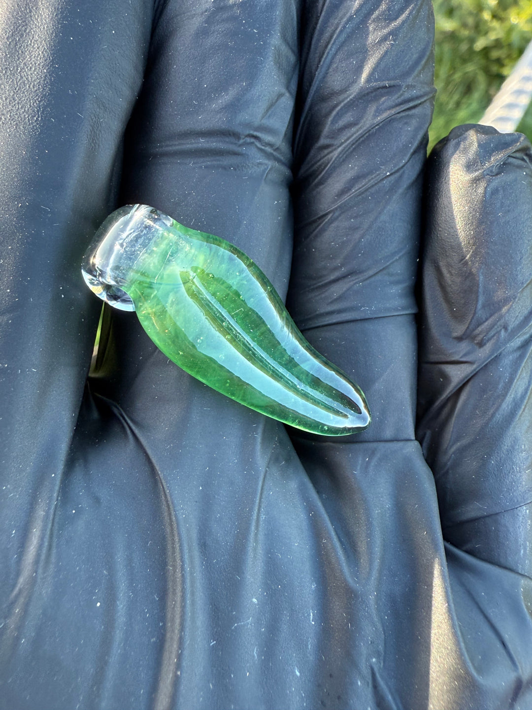 Jims Glass Blowing Leaf Pendant - Green #1