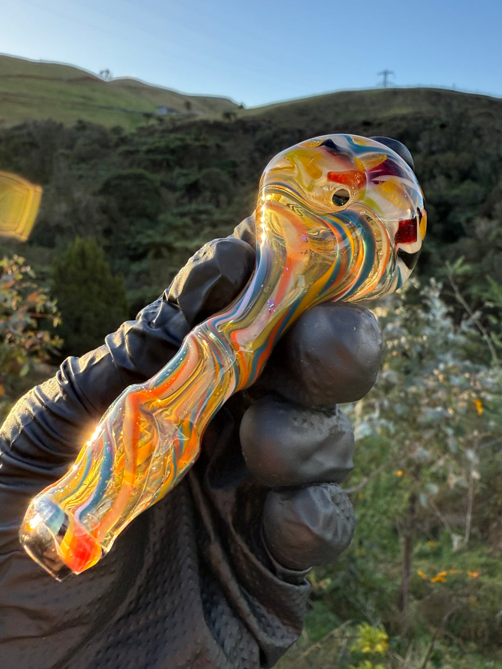 Green Thumb Bob Glass Spoon - Multicoloured/Lines #4