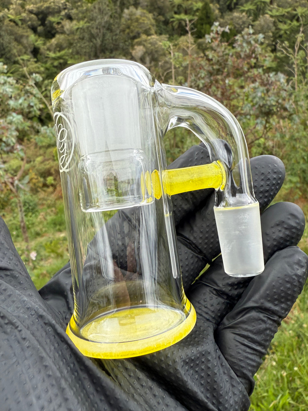 Empirical Glass Grill Perc Tube With Trashcan/Slide - Pineapple Juice/White Saturn