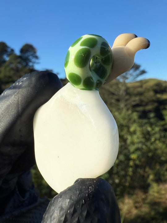 Waffle Glass Pendant - Snail On Egg