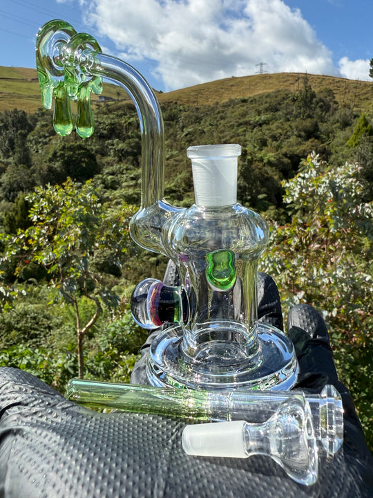 Beerglass Chaos Medallion Drip Mini Rig - Lime/Multicoloured