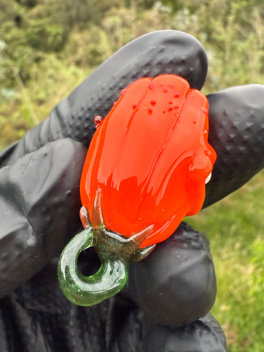 Wyrdglass Pumpkin Pendant - Orange