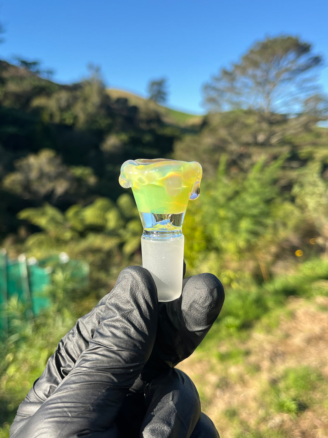 Jamie Clement Slide 18mm Drippy - Green Slime/Shifty Peach Drips