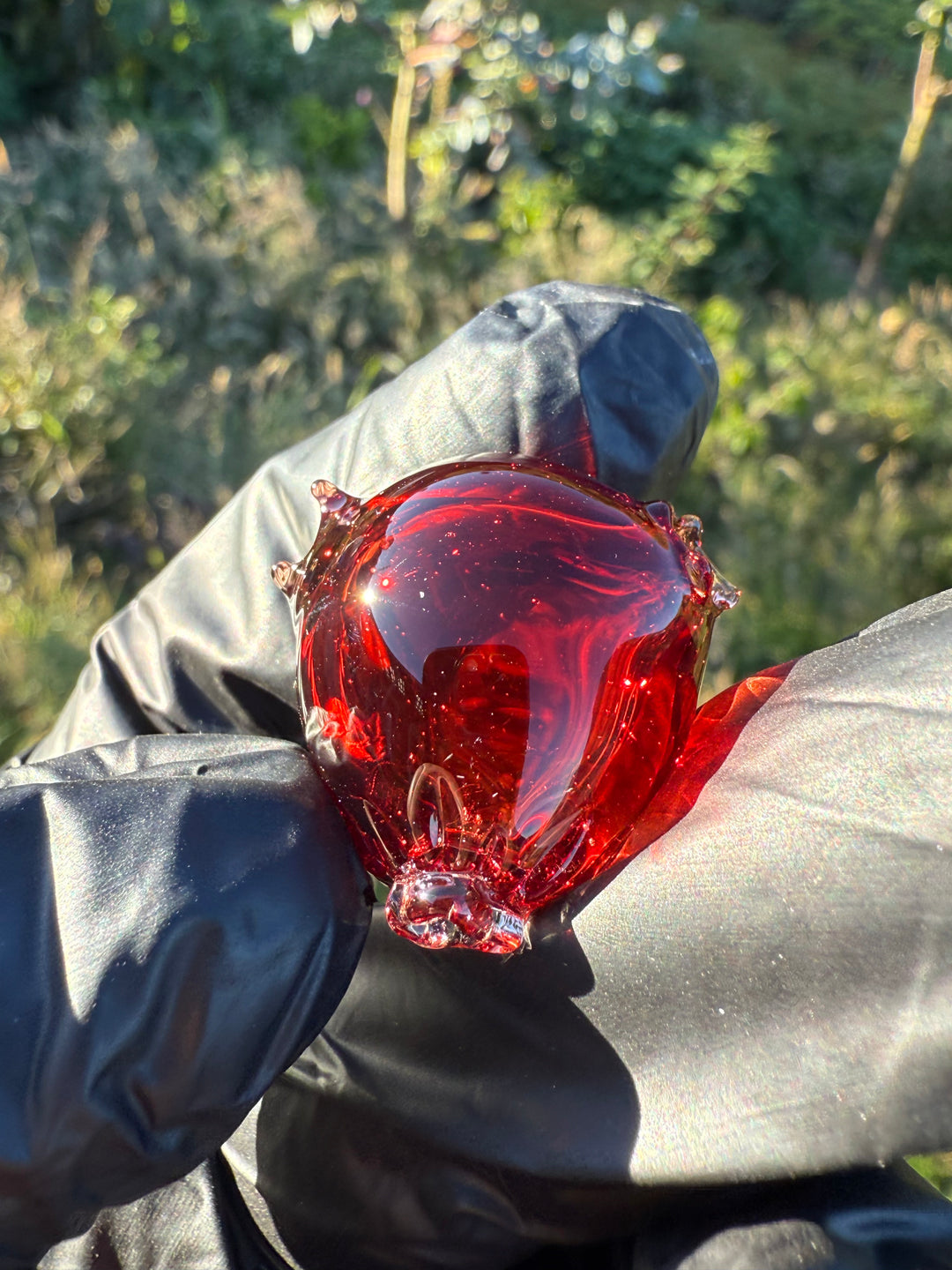 Wyrdglass Popped Balloon Pendant - Pomegranate