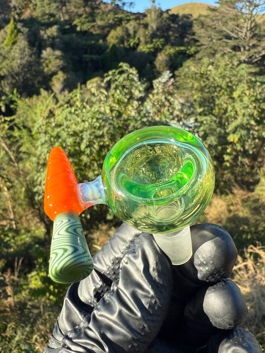 Waffle Glass Slide - Carrot Handle