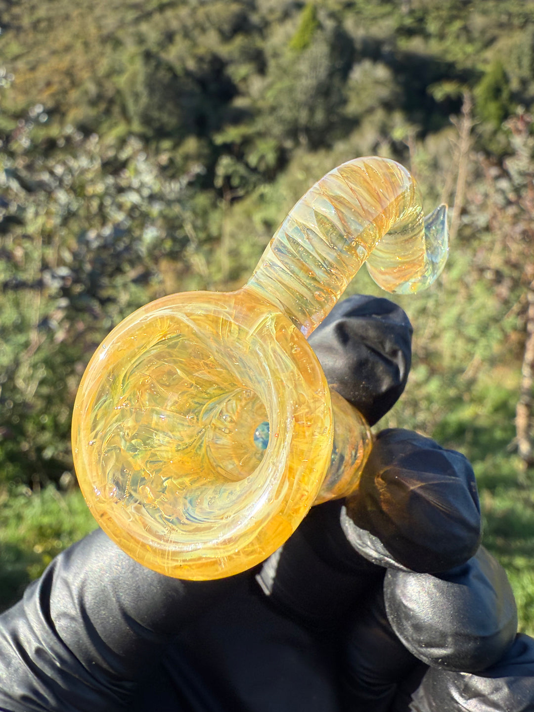 Jims Glass Blowing 18mm Chaos Horned Slide - Silver Fumed