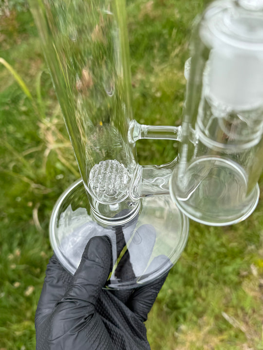 Empirical Glass Grill Perc Tube With Trashcan/Slide - Clear