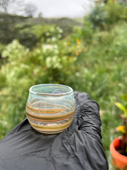 Jargo Glass Ash Jar - Fine Silver Fumed/NS Multi