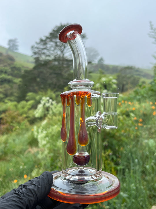 Uzzi Glass Drip Jammer Two Hole Perc - Amber Purple