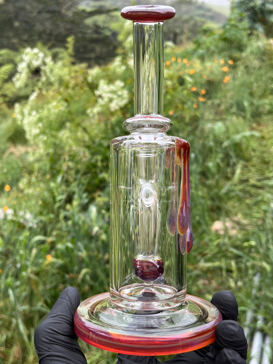 Uzzi Glass Drip Jammer Two Hole Perc - Amber Purple