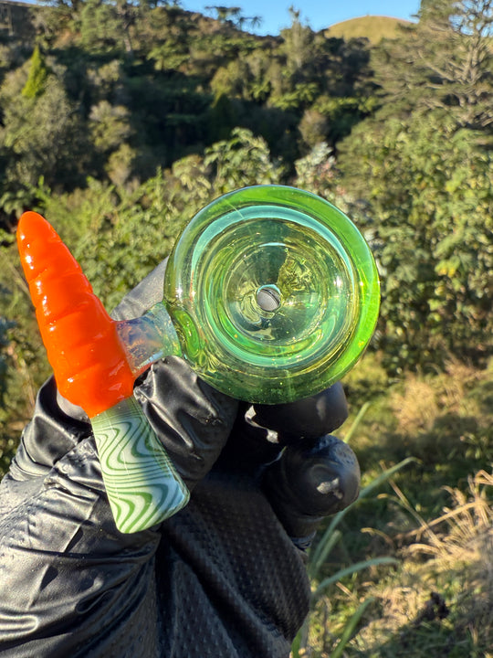 Waffle Glass Slide - Carrot Handle