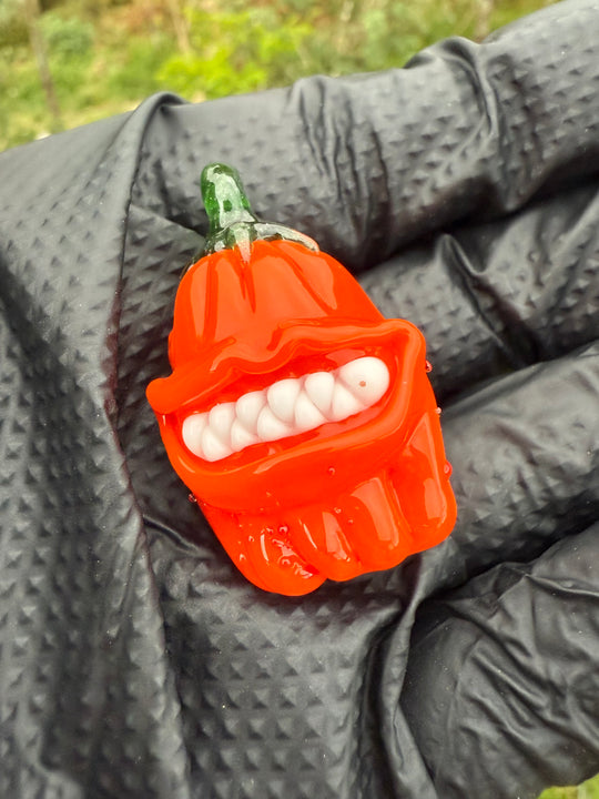 Wyrdglass Pumpkin Pendant - Orange
