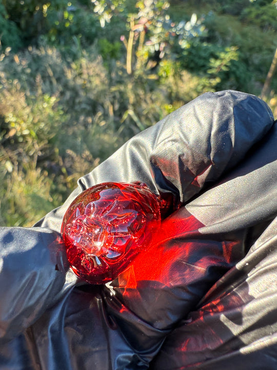 Wyrdglass Popped Balloon Pendant - Pomegranate