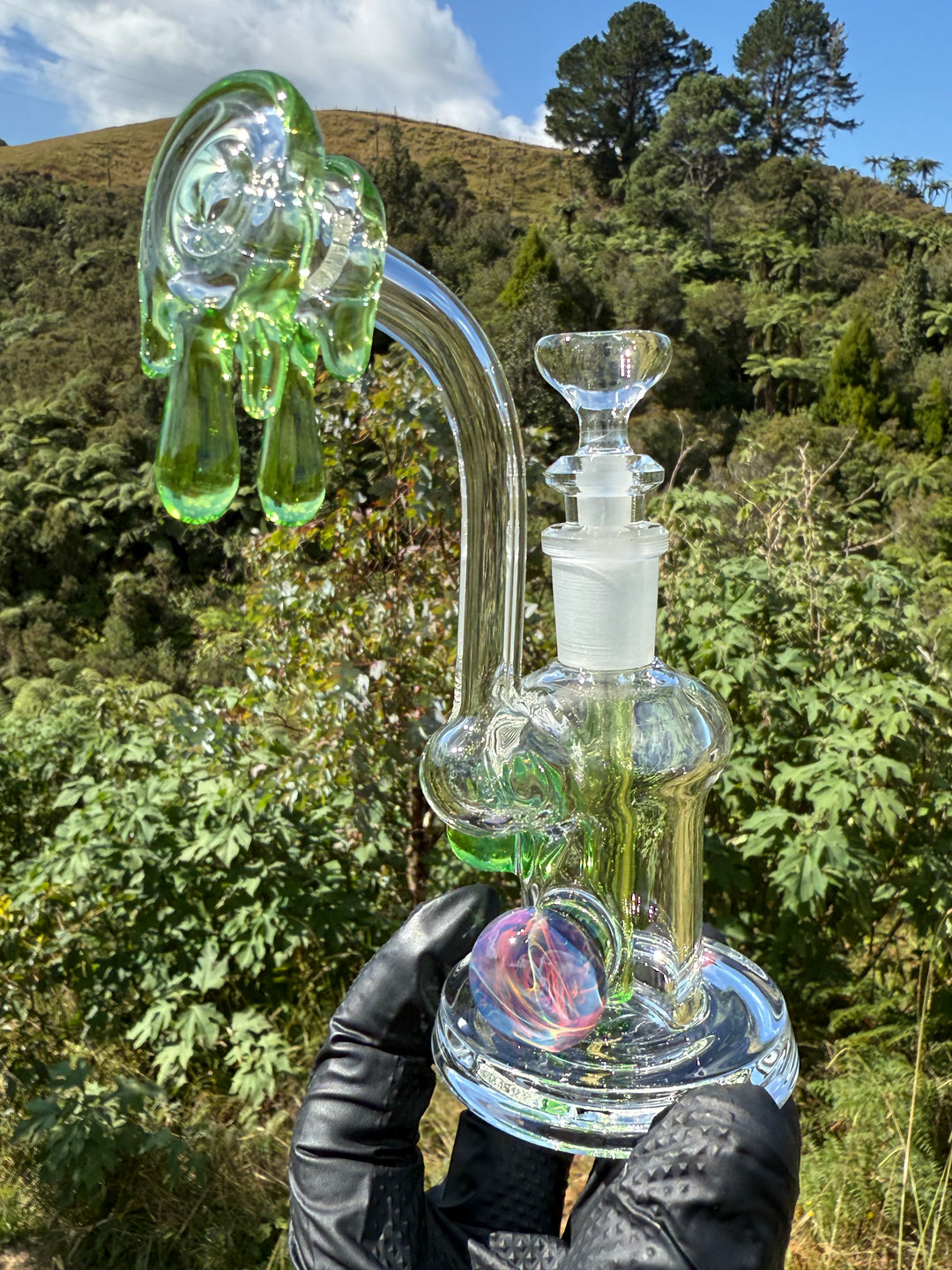 Beerglass Chaos Medallion Drip Mini Rig - Lime/Multicoloured