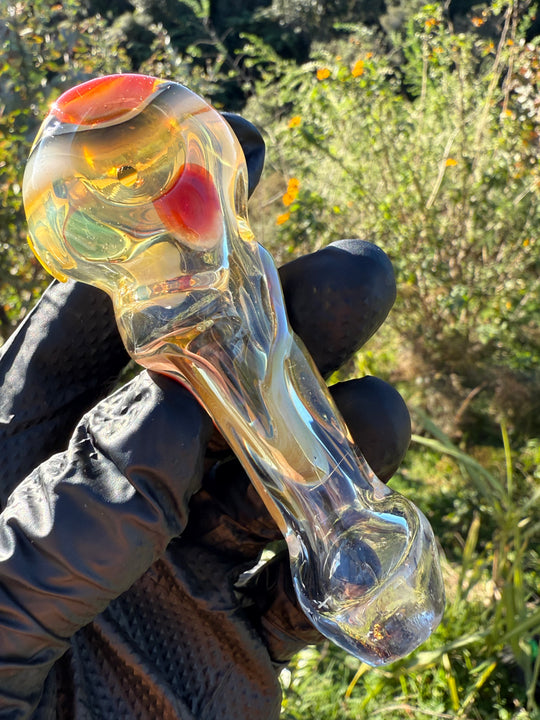 Green Thumb Bob Glass Spoon - Clear/Multicoloured #4
