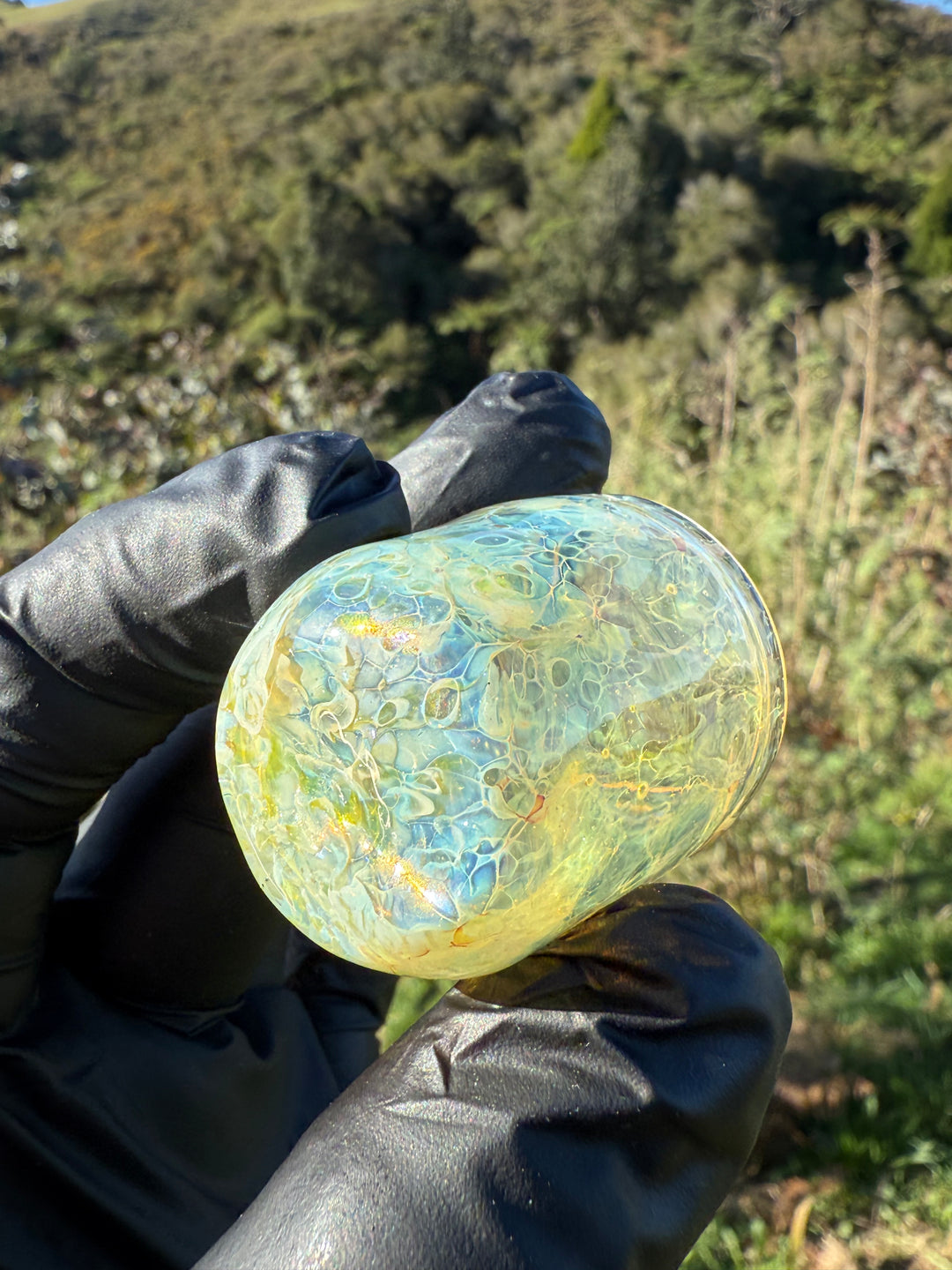 Jims Glass Blowing Chaos Chop Glass - Silver Fumed