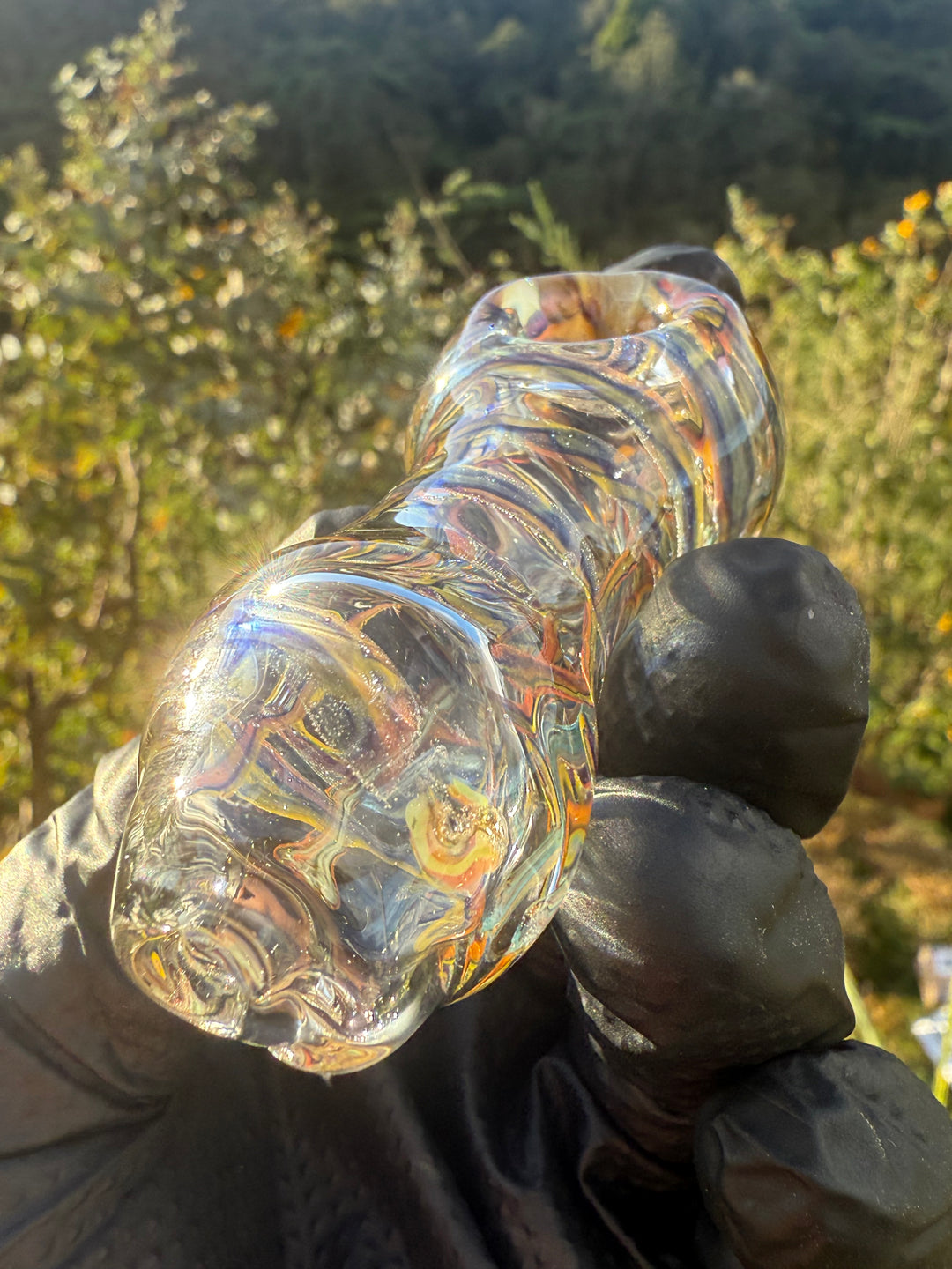 Green Thumb Bob Glass Spoon - Clear/Multicoloured #1