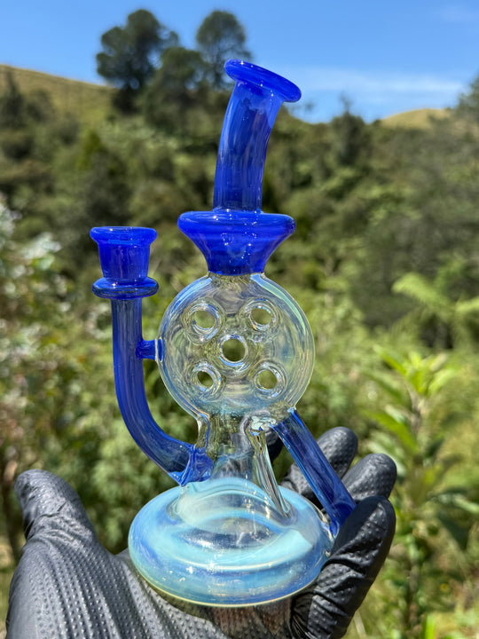 Uzzi Glass Mine Swiss Dumper - Blue Cheese/Silver Fumed