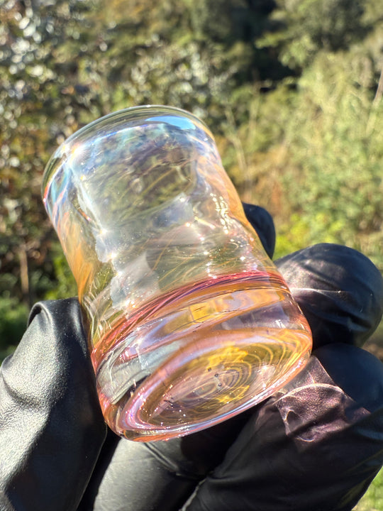 Jims Glass Blowing Spiral Chop Glass - Gold Fumed