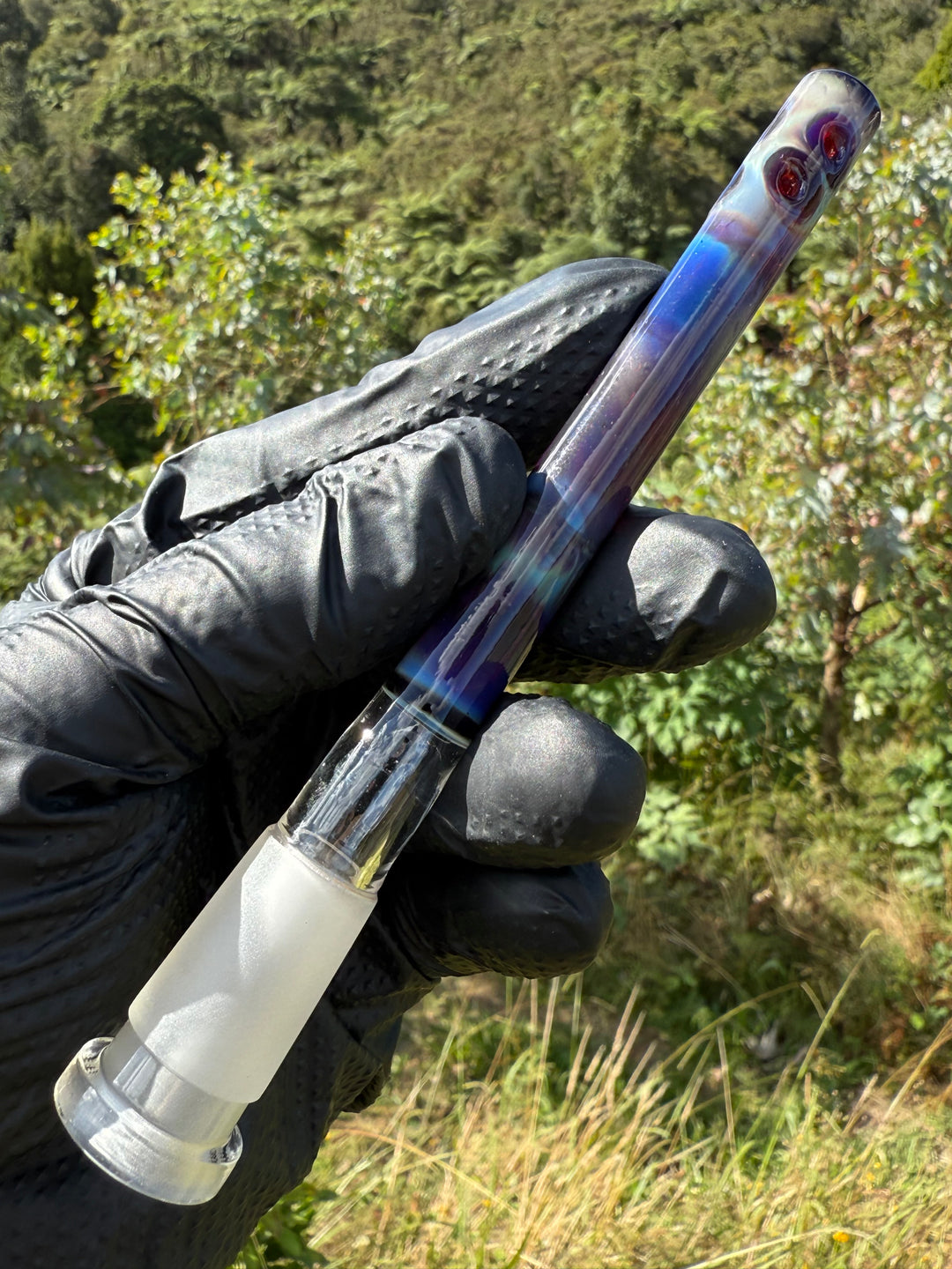 Jamie Clement Glass Collaboration Downstem - Amber Purple