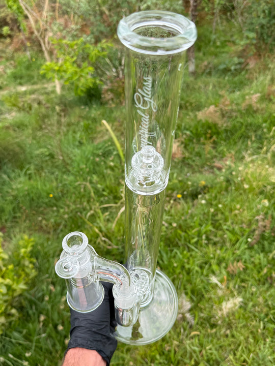 Empirical Glass Grill Perc Tube With Trashcan/Slide - Clear