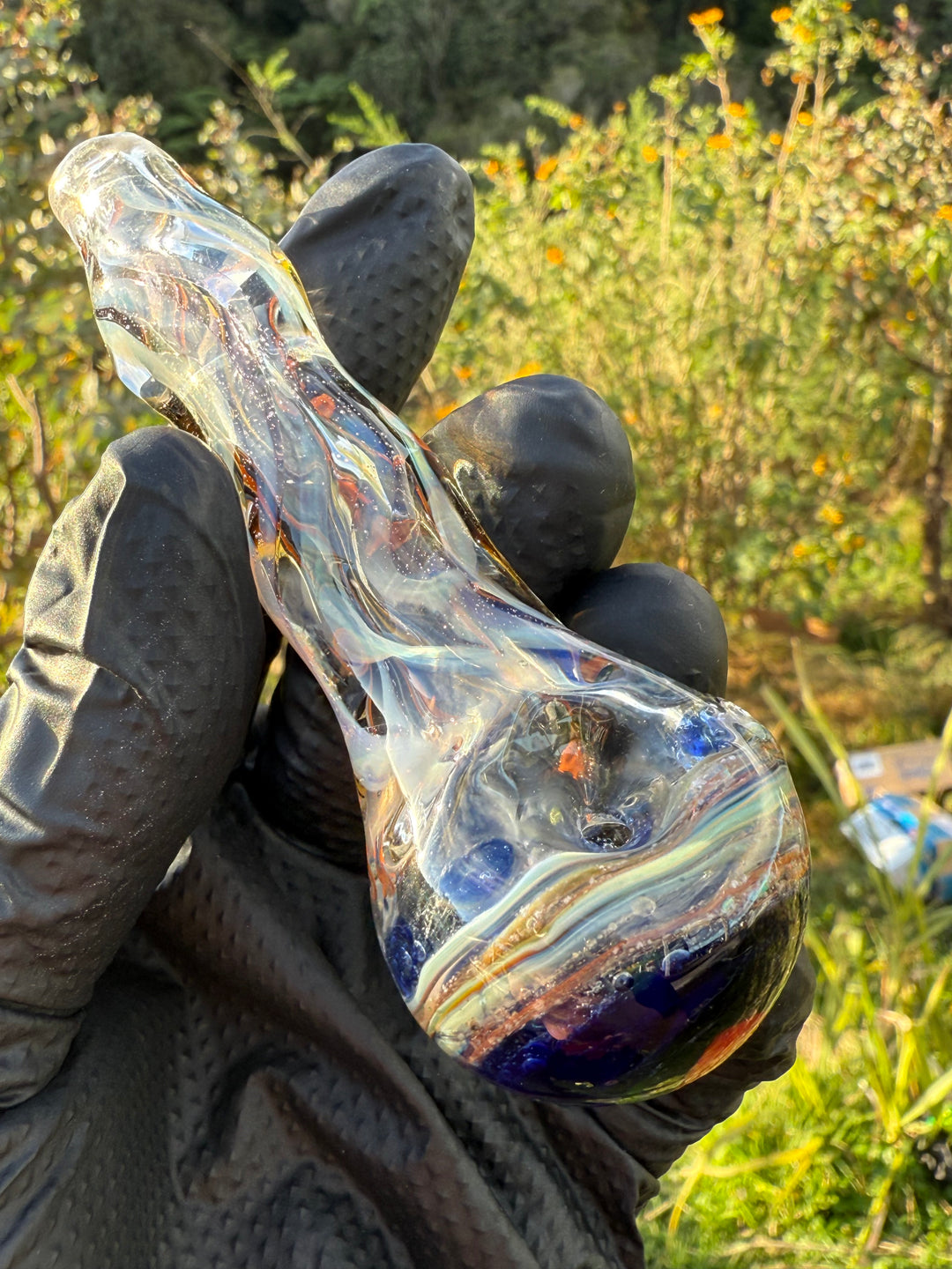 Green Thumb Bob Glass Spoon - Clear/Multicoloured #3