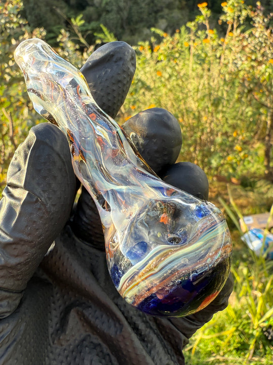 Green Thumb Bob Glass Spoon - Clear/Multicoloured #3