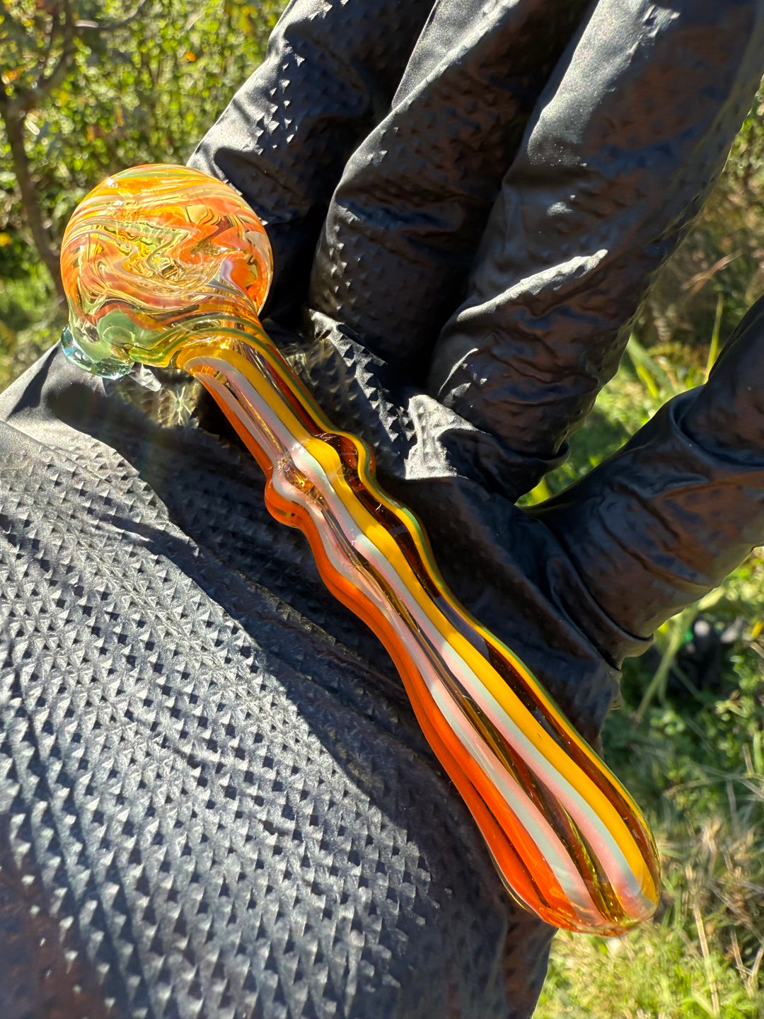 Green Thumb Bob Glass Spoon - Multicoloured/Lines #1