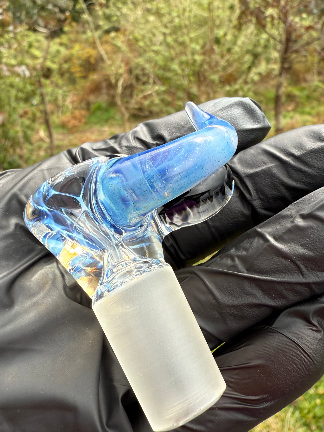 Alex Golovin Slide 18mm Horn Marble - Ghost/Blue Stardust/Jet Black
