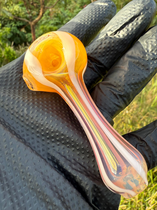 The Glass Bandit Spoon - White/Silver Fumed