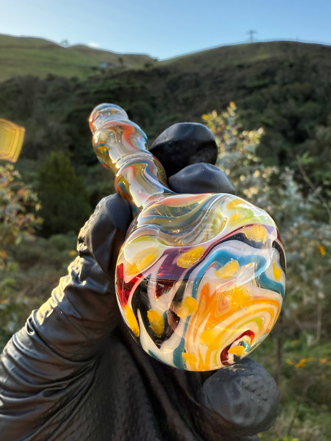 Green Thumb Bob Glass Spoon - Multicoloured/Lines #4